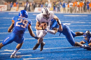 Taysom Hill runs against Boise State by .