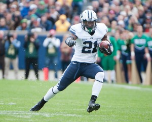 BYU running back Jamaal Williams sidesteps a tackle and heads down the field. Photo by Sarah Hill.