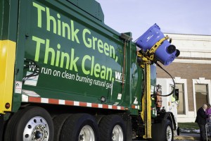 Brian Eberhard operates one of Orem's new waste desposal trucks that runs entirely off of natural gas.