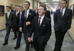 The decrease in missionary age increased the amount of eligible young men who serve right after graduating from high school. (Photo by Associated Press)