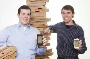 David Hepworth (right), and Chase Roberts (left), founders of BYU Lunch app 