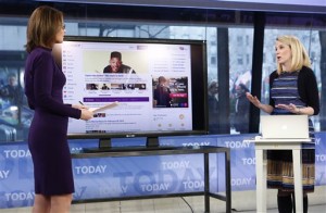 Marissa Mayer intoduces Yahoo's website's redesign on the Today Show. (AP photo)