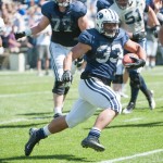 BYU running back Paul Lasike cuts up field and scores a touchdown during Saturday's spring scrimmage. (Photo by Chris Bunker) 