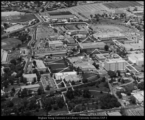 A 1974 aerial view of BYU campus
