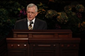 Elder D. Todd Christofferson of the Quorum of the Twelve Apostles speaks at the Sunday afternoon session of general conference, 7 April 2013. (Photo courtesy LDS Church)
