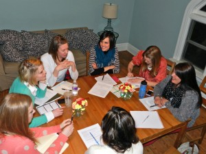 Female BYU bloggers meet for a round-table discussion on how to grow their blog.