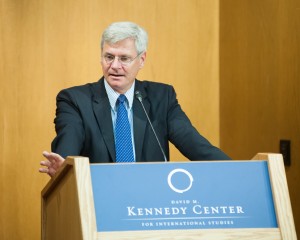 Danish Ambassador to the U.S. Peter Taksoe-Jensen spoke at the Kennedy Center on Monday.