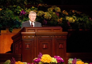 Elder John B. Dickson speaks during the Saturday afternoon session of the 183rd General Conference. (Photo by Sarah Hill)