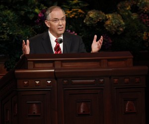 Elder Neil L. Andersen of the Quorum of the Twelve Apostles speaks at the Sunday morning session of general conference, 7 April 2013. (Photo courtesy LDS Church)