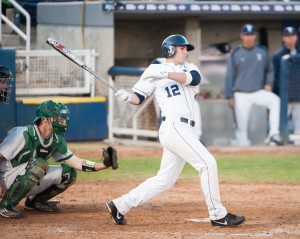 Kelton Caldwell scored a home run on Monday in BYU's game against Texas Tech. Photo by Chris Bunker.