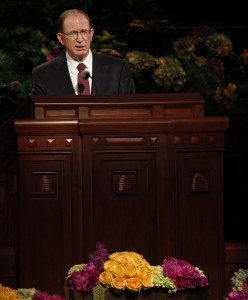 Elder Bruce D. Porter of the Seventy speaks at the Sunday afternoon session of general conference, 7 April 2013. (Photo courtesy LDS Church)