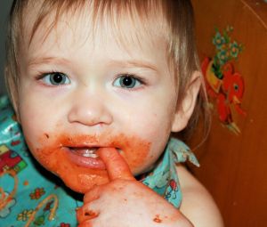 Of course, solid food can be a mess for other reasons. (stock photo)