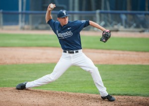 BYU pitcher Desmond Poulson threw eight strong innings, earning a win over St. Mary's on Thursday at Miller Park,