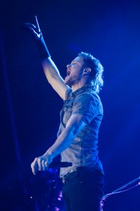 Dan Reynolds engaged the crowd at the UCCU Center in Orem. (Photo by Chris Bunker)