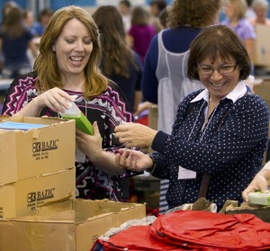 Two women search through the products at last years Women's Conference. (Photo by Jaren Wilkey/BYU)