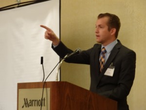 UCRP Chairman Casey Voeks welcomes attendees to the invitation-only Prospective Candidate Information Seminar June 8th at the Provo Marriott Hotel. (Photo by Casey Adams)