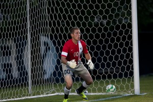 Goalie Brian Hale reacts to a shot during Friday night's game at South Field.