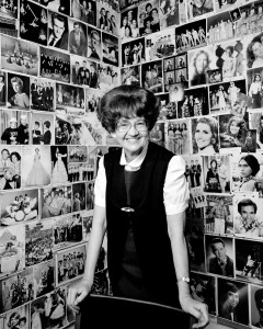 Janie Thompson in her office surrounded by photos of her "kids." (Courtesy BYU Photo)