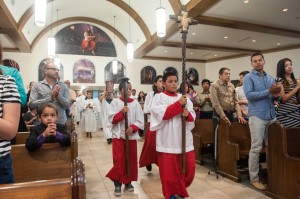 Local parishioners celebrate mass at St. Francis of Assisi in Orem on July 28. Catholics comprise the second largest religious demographic at BYU. (Photo by Chris Bunker)