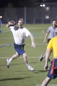 Intramural sports like flag football have some unique rules, but each rule has a reason behind it. Photo by Jamison Metzger