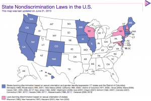 An increasing number of states have passed laws prohibiting discrimination  in housing and employment with regard to sexual orientation. (Photo courtesy thetaskforce.org). 