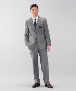 LDS missionaries may now wear light-colored grey and brown suits. They will also no longer be required to wear suit coats during regular activities. (Photo courtesy missionary.lds.org) 