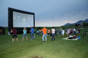 Rock Canyon Park hosts free outdoor movies with "Just Dance Wii" available for guests that arrive early. (Photo courtesy of Eric Layland)