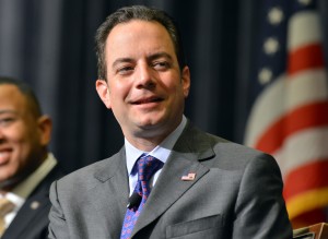 Chairman of the Republican National Committee Reince Priebus, reacts to a speech during the Republican National Committee summer meeting Thursday, Aug. 15, 2013, in Boston. (AP Photo by Josh Reynolds)
