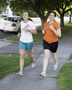 Jana Oliver (Left) and Ariana Lilly (Right) train for the Top of Utah Half Marathon held in Logan, UT this September. (Photo by Elliott Miller)