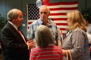 Richard Brunst answers residents' questions at the Orem Candidate Forum in July. (Photo courtesy Richard Brunst Campaign)