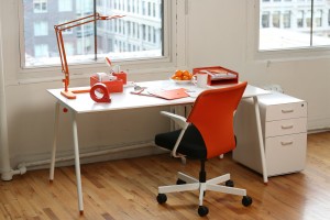 Decorating desk space creatively and colorfully can increase productivity, studies say. (Photo courtesy of Poppin.)