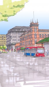 A drawing of the the Bus Rapid Transit System in Downtown Provo. Photo courtesy Provo City.