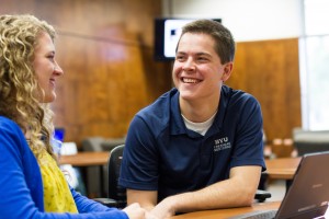 Freshman Mentor Spencer Brown has made meaningful friendships with many of the students he works with.  Photo by Sarah Hill