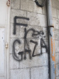 Graffiti on a wall in East Jerusalem. Photo by Meg Monk 