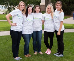 Volunteers for the NEDA walk sport their walk shirts around campus. (Photo by Maddi Dayton.)