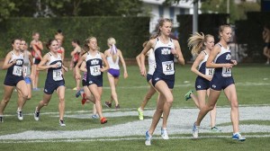 The BYU women's team runs in a pack at the BYU Autumn Class earlier this season. Photo courtesy Jaren Wilkey/ BYU Photo