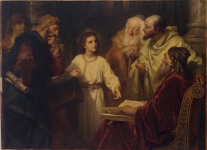 Hofmann's Jesus in the Temple is one of many famous paintings being featured at the exhibition. (Photo courtesy of BYU Museum of Art.)