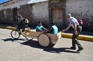 esign Exploration Group's recent trip to Peru with a cart they designed that impoverished people can afford. Photo provided by Winston Behle. 