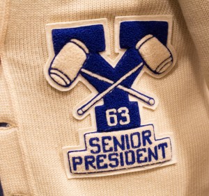 Bob Church's officer jacket as the president of class of 1963. 