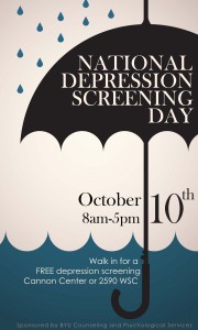 National Depression Screening Day will take place on October 10. Photo courtesy John Cox. 