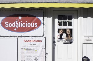This walk up and drive though soda shop has restaurant grade sodas and delicious baked goods.  Open 7:30 a.m. to 10:00 p.m.