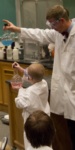 National Chemistry Week Magic Shows are great for families, students and dates. The magic shows are so popular, tickets sell out every year within days of becoming available.  Photo courtesy College of Physical and Mathematical Sciences