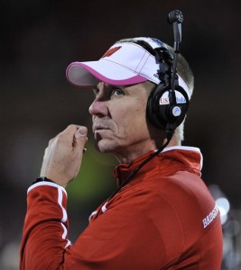 Wisconsin head coach Gary Andersen will meet up with friend and rival Bronco Mendenhall when the Badgers take on the BYU Cougars in Madison for this Saturday's game. Photo courtesy AP Photo.