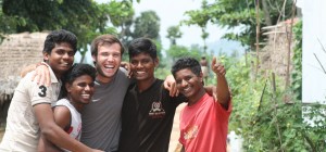 Otteson (center) in a small village named Kottugumada with Santosh, Kranthi, Mouli and Rajeev. (Courtesy Taylor Otteson)