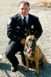 Cory Grover and the dog will be a team for the rest of the dog's work in the force. Courtesy Photo