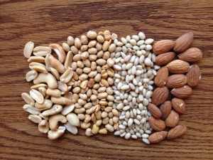 Soy nuts, pine nuts, almonds and peanuts are all great sources of protein. (Photo by Ellen Westenhaver.)