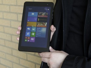 Microsoft-related products, like the Dell Venue 8 Pro, and Apple products are items desired by many Cougars for Christmas. (Photo by Maddi Dayton.)