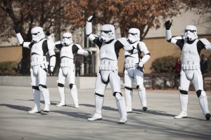 Stormtroopers with moves from another galaxy. Left to right: Jason Celaya, Jason Pickett, Landon Anderson, Chaz Bodily and Brayden Singley