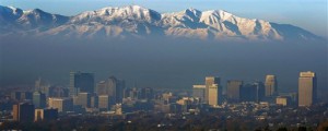 The Oquirrh Mountains as a an inversion blankets the Salt Lake Valley (AP Photo/The Salt Lake Tribune, Steve Griffin)
