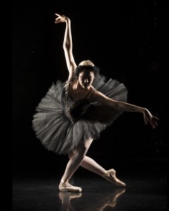 Kaley Johnson poses as the black swan for BYU Theatre Ballet's presentation of "Swan Lake." (Photo courtesy of Jaren Wilkey.)